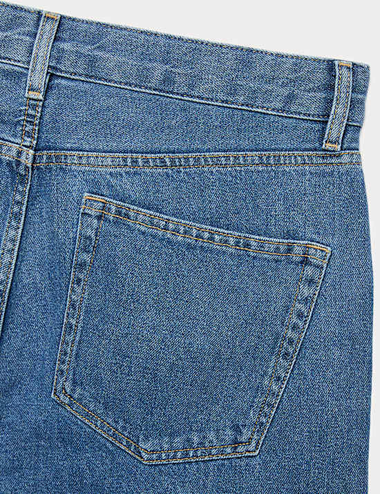 Barrel Fit Pure Cotton Rigid Jeans