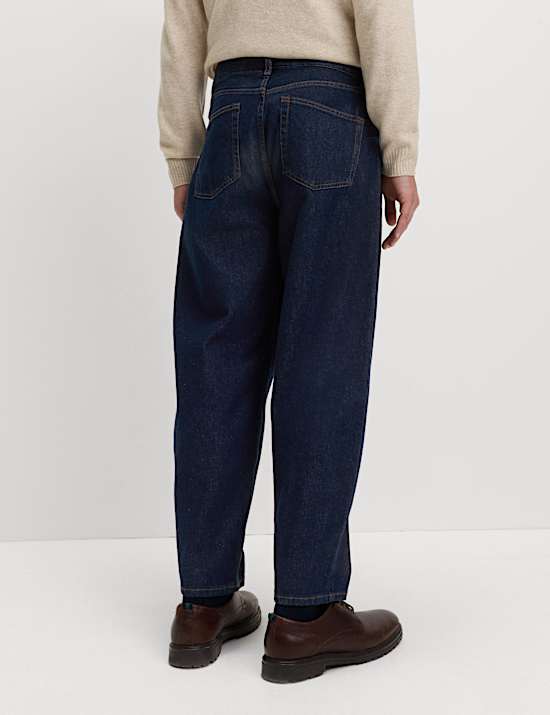 Barrel Fit Pure Cotton Rigid Jeans