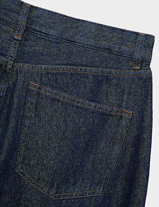 Barrel Fit Pure Cotton Rigid Jeans