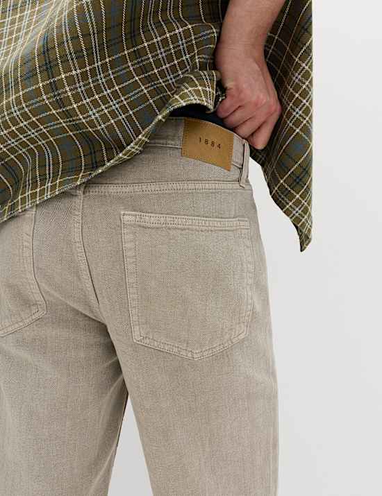 Pure Cotton Striped Rigid Denim Shorts