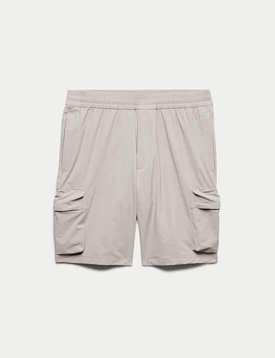 Korte cargobroek met technische stretch