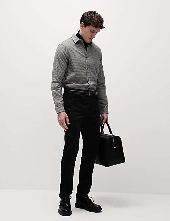 Παντελόνι με διαγώνιο κοτλέ με στενή εφαρμογή και 5 τσέπες