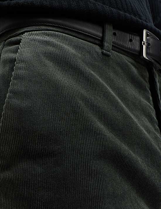 Chino extensible coupe standard en velours côtelé