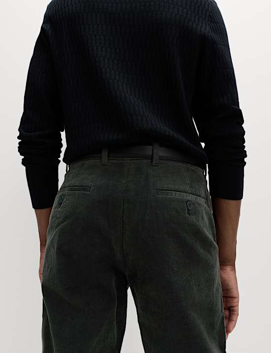 Chino extensible coupe standard en velours côtelé