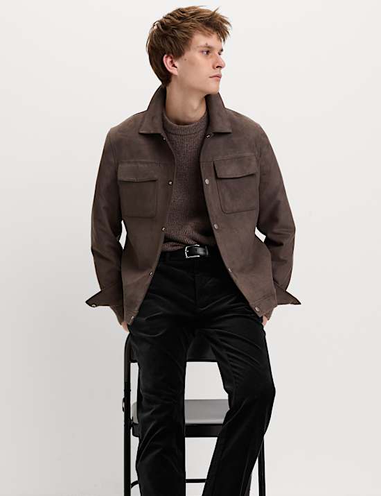 Slim Fit Velvet Stretch Trousers