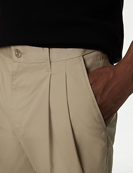 Celana Pendek Chino Lipitan Ganda Super Ringan