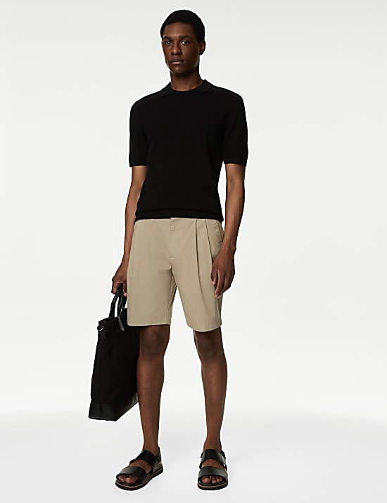 Celana Pendek Chino Lipitan Ganda Super Ringan