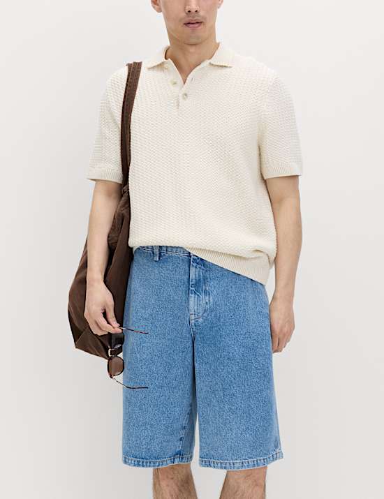 Regular Fit Pure Cotton Denim Shorts