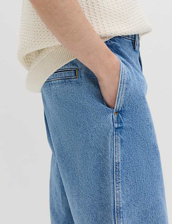 Regular Fit Pure Cotton Denim Shorts
