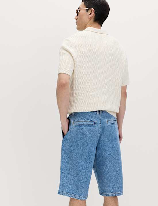 Regular Fit Pure Cotton Denim Shorts