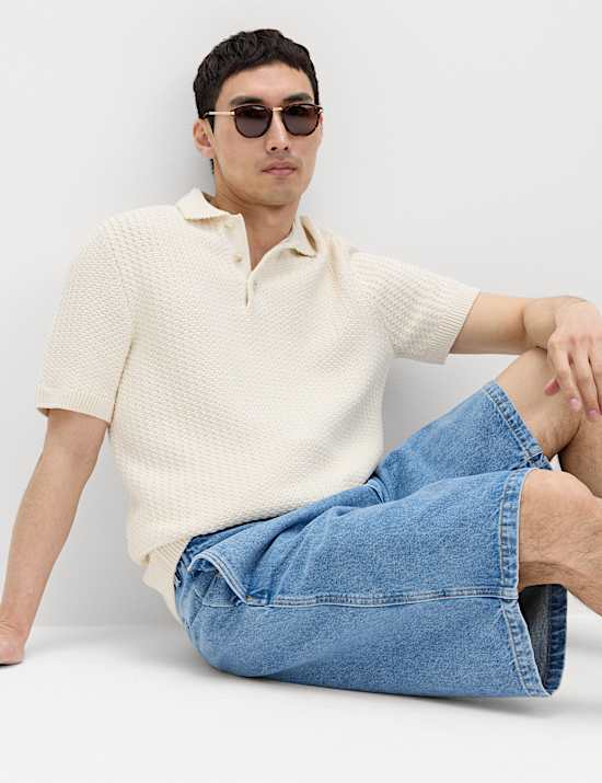 Regular Fit Pure Cotton Denim Shorts