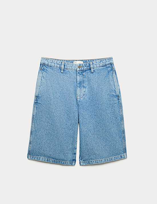 Regular Fit Pure Cotton Denim Shorts