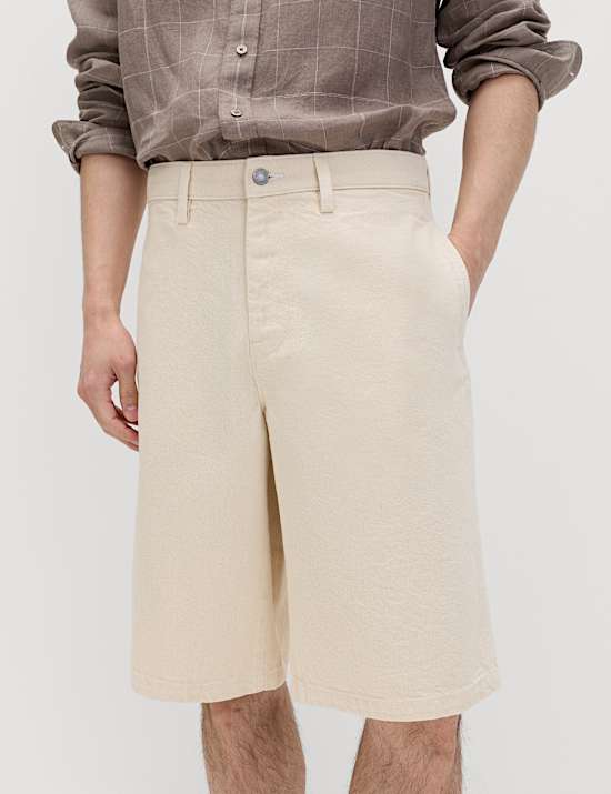 Regular Fit Pure Cotton Denim Shorts