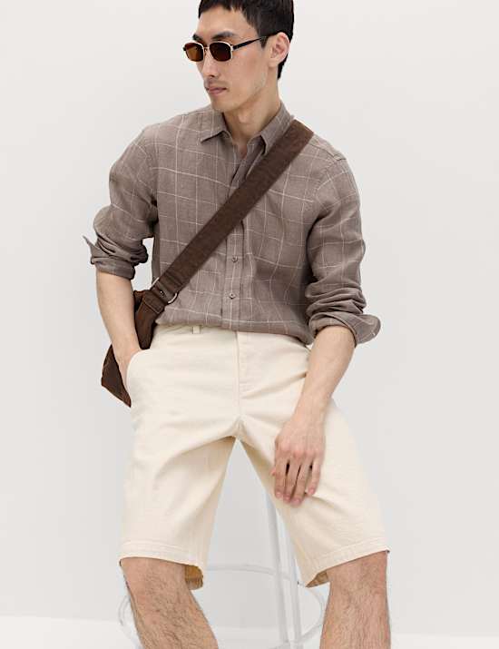 Regular Fit Pure Cotton Denim Shorts