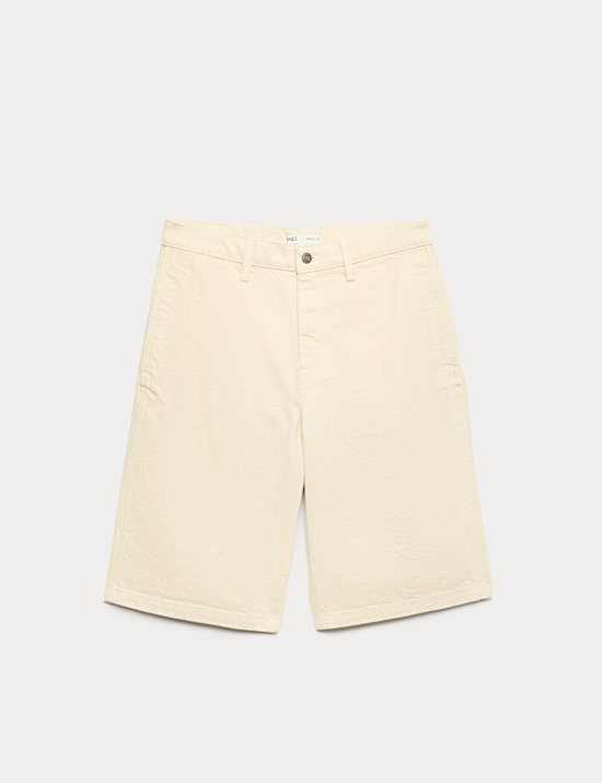 Regular Fit Pure Cotton Denim Shorts