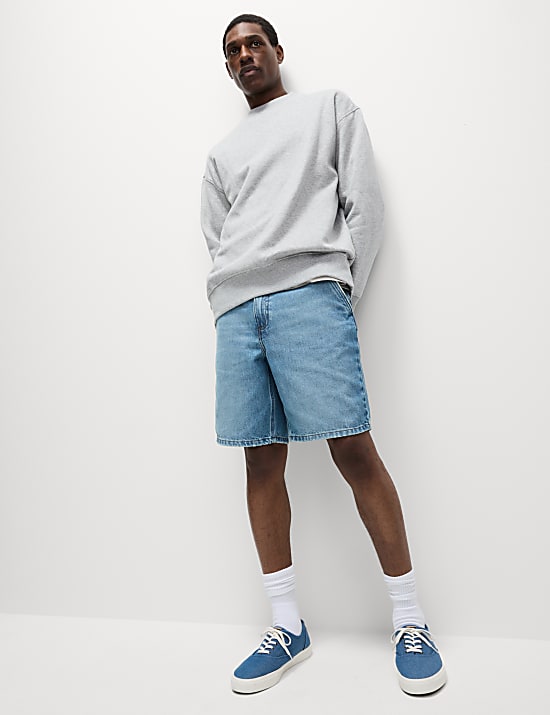 Straight Fit Lightweight Denim Shorts