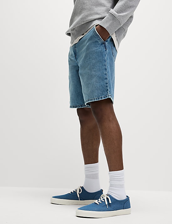 Straight Fit Lightweight Denim Shorts