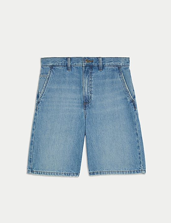Straight Fit Lightweight Denim Shorts