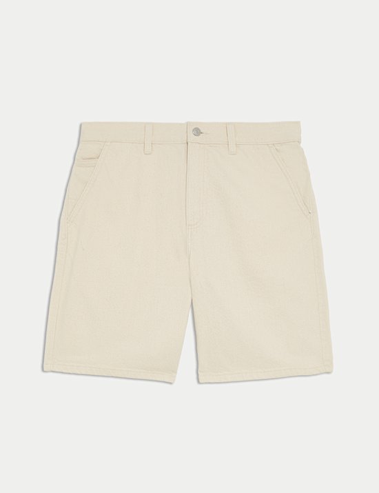 Straight Fit Lightweight Denim Shorts