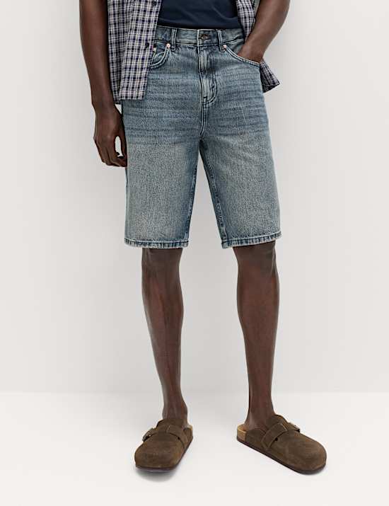 Denim-Shorts mit geradem Bein