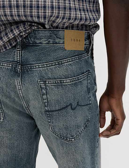 Denim-Shorts mit geradem Bein