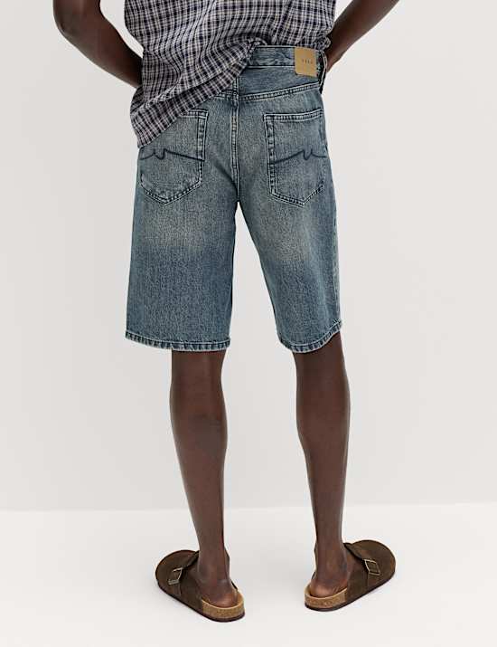 Denim-Shorts mit geradem Bein