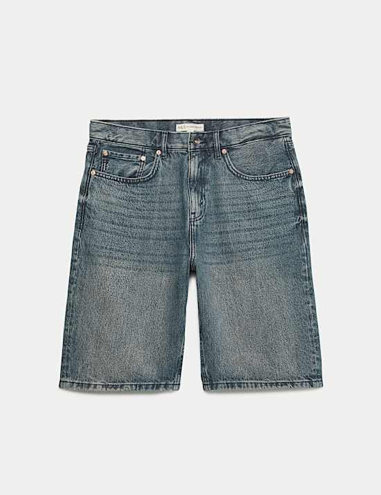 Denim-Shorts mit geradem Bein