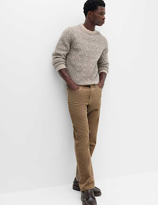 Straight Fit Pure Cotton Corduroy 5 Pocket Trousers