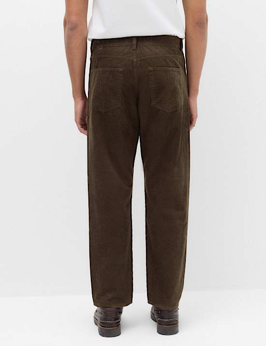 Straight Fit Pure Cotton Corduroy 5 Pocket Trousers