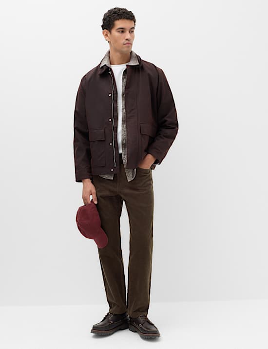Straight Fit Pure Cotton Corduroy 5 Pocket Trousers