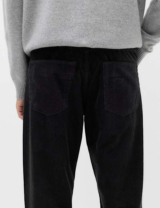 Straight Fit Pure Cotton Corduroy 5 Pocket Trousers
