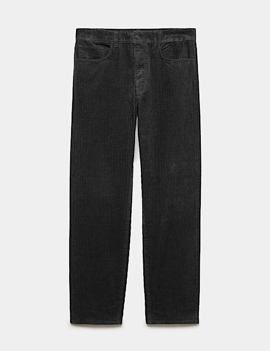 Straight Fit Pure Cotton Corduroy 5 Pocket Trousers