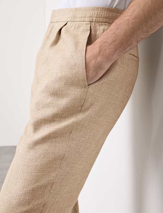 Funkčn&iacute; oblekov&eacute; kalhoty ze směsi lnu