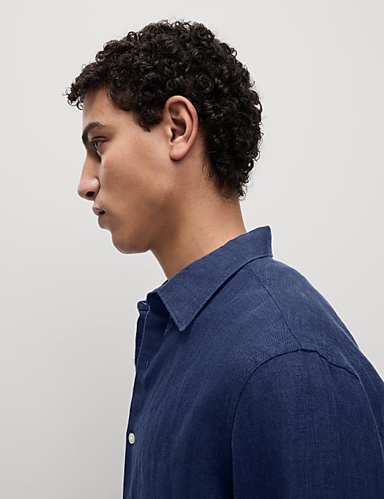 Normal geschnittenes Hemd aus reinem Leinen