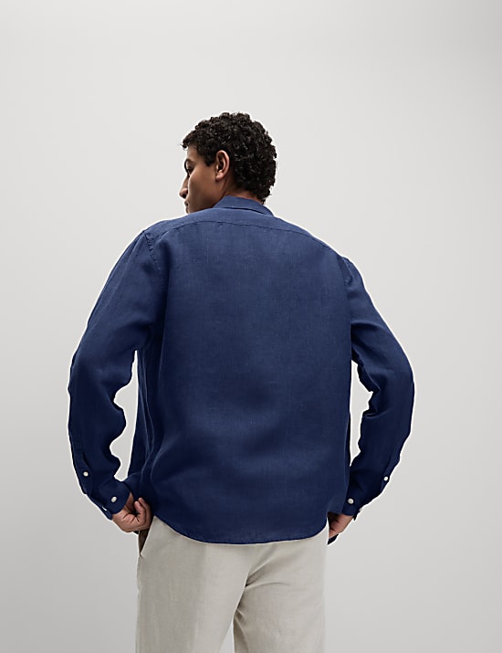 Normal geschnittenes Hemd aus reinem Leinen