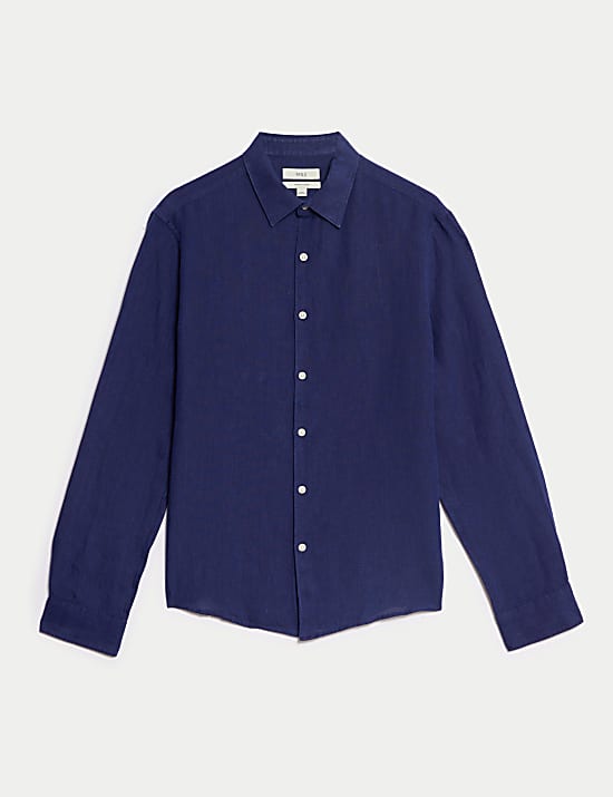 Normal geschnittenes Hemd aus reinem Leinen