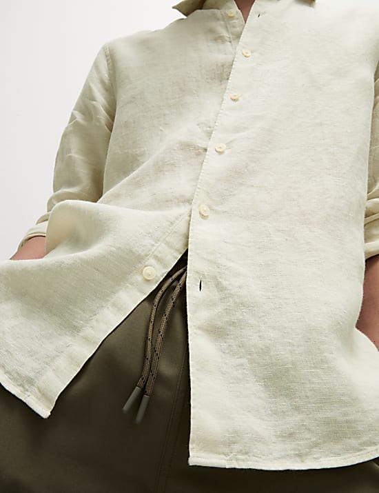 Πουκάμισο με κανονική εφαρμογή από 100% λινό