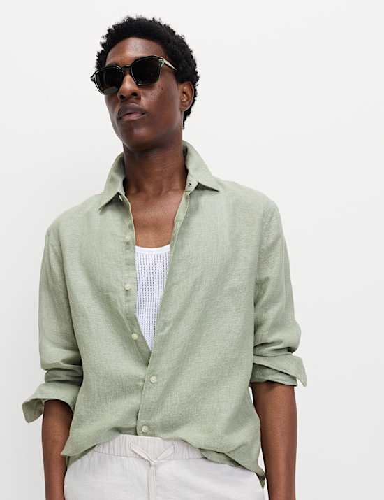 Regular Fit Pure Linen Shirt