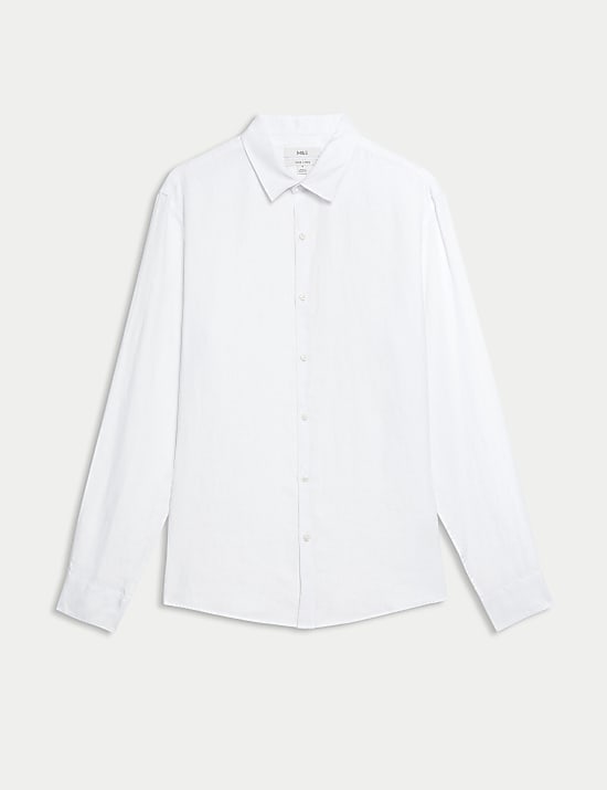 Πουκάμισο με στενή εφαρμογή από 100% λινό