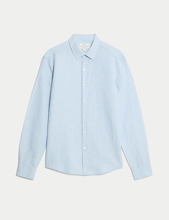 Cotton Linen Blend Puppytooth Shirt