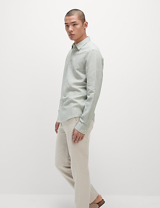 Cotton Linen Blend Puppytooth Shirt
