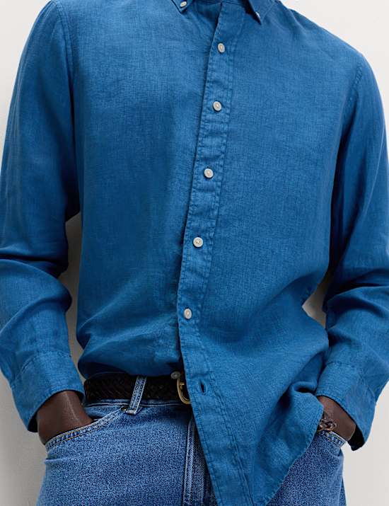 Pure Linen Garment Dye Shirt