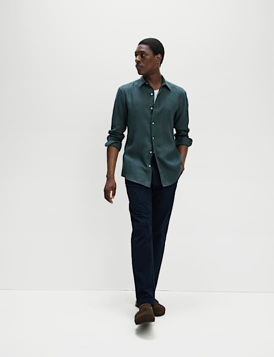 Hemd aus reinem Leinen mit Stückfärbung