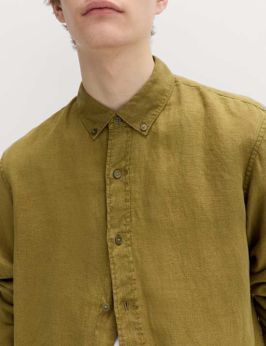 Pure Linen Garment Dye Shirt