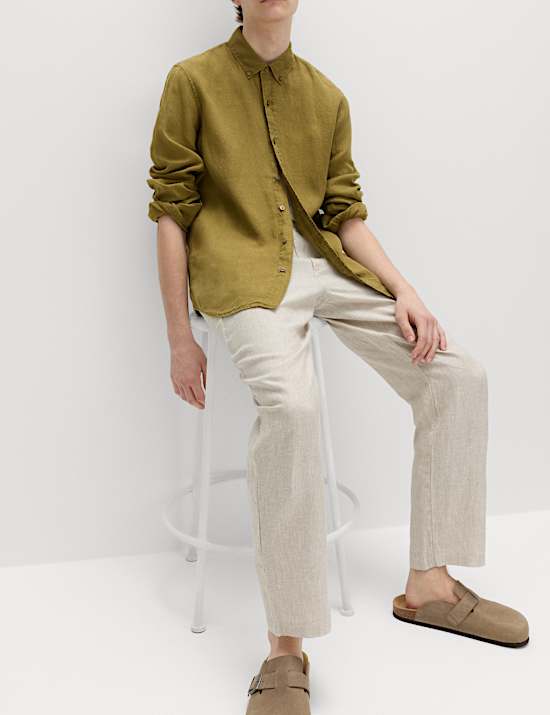 Pure Linen Garment Dye Shirt
