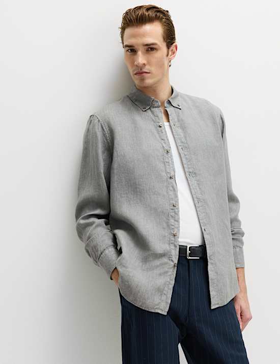 Pure Linen Garment Dye Shirt