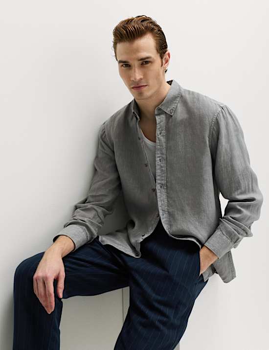 Pure Linen Garment Dye Shirt