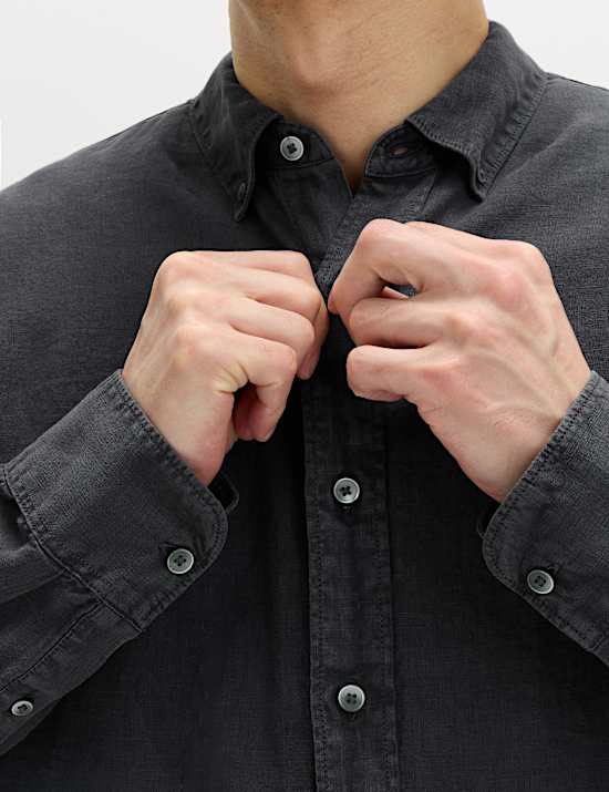 Pure Linen Garment Dye Shirt