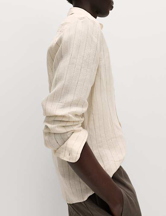 Regular Fit Pure Linen Striped Shirt