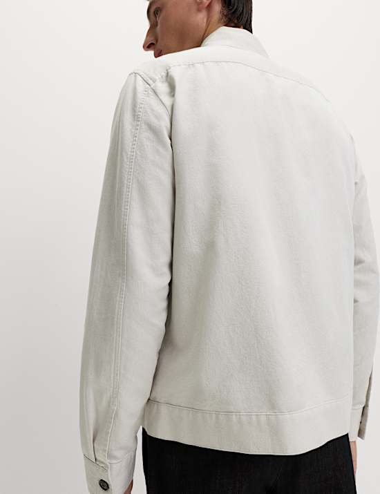 Cotton Linen Blend Overshirt